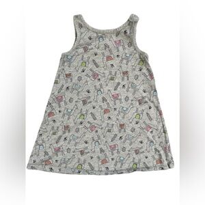 GAP Gray Dress with Multicolor Llama Pattern
